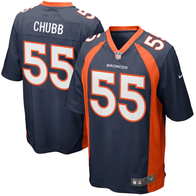 mens nike bradley chubb navy denver broncos game jersey